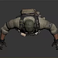Tactical Military Character In Combat Uniform With Protective Vest And Helmet