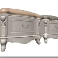Elegant Vintage Storage Ottoman Bench With Carved Legs Purple Beige Brown Padded Seats And Drawer