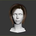 Game and Movie Character 3D Head Model With Stylized Light Brown Short Hair