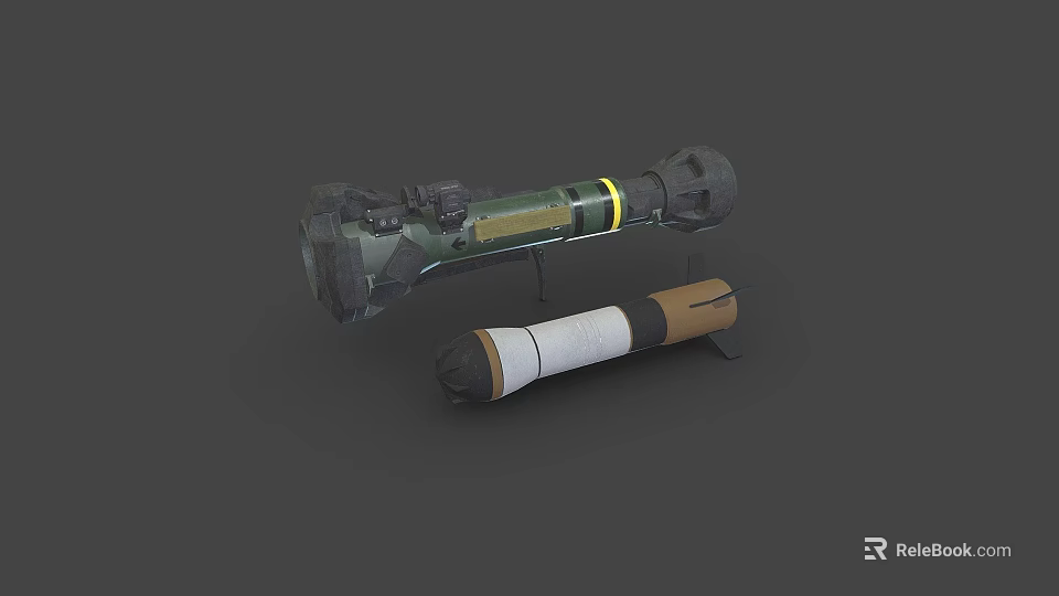 Military Weapons Featuring Camouflage Design And Green Yellow Black White Brown Color Components 3d model 