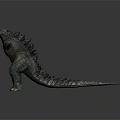 Highly Detailed Large Reptile 3D Model With Long Tail And Top View