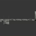 Metallic Gray Industrial Equipment Component With Multiple Connected Parts And Textured Surface