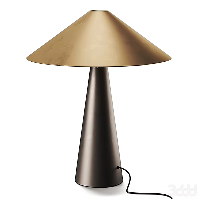 Stylish Modern Table Lamp Featuring Conical Metal Base And Beige Shade For Home Decor 3d model