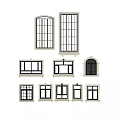 Various Window Designs With Different Shapes And Grid Patterns