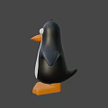 Cute Black and White Penguin Character with Orange Feet for Game Movie Roles