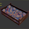 Fresh Ripe Juicy Pomegranates Neatly Packed In Rustic Wooden Crate