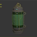Tactical Green Silver Grenade Weapon With Top Ring Metal Body And Numerical Markings