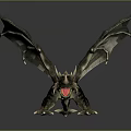 Fantasy Character And Mythical Dragon Creature With Detailed Wings Horns And Red Eyes