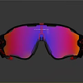 Stylish Sunglasses With Black Frame Red Accents And Pink Reflective Lenses