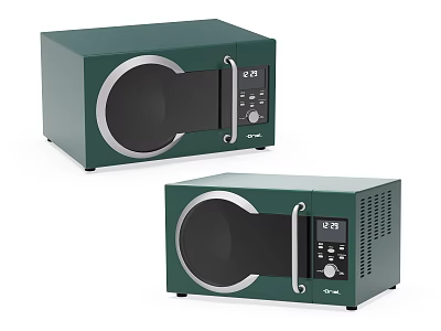 Green Modern Kitchen Appliances Microwaves With Sleek Design And Control Panel 3d model