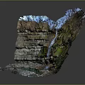 Natural Garden Landscape With Waterfall Layered Rock Formations Lush Green Vegetation And Clear Water Pool