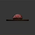 Sliced Roasted Meat Served On Wooden Plate With Juicy Texture And Tender Flavor