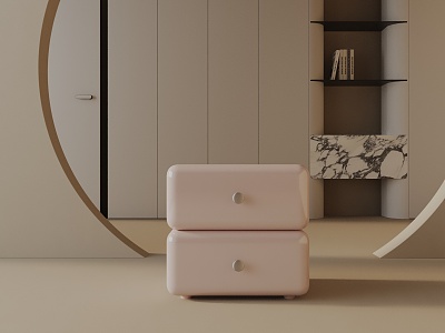 Modern Bedside Cabinet 3d model