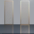Elegant Swing Doors With Intricate Decorative Patterns For Home Interior Design 3d model