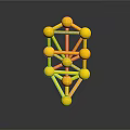 Golden Geometric Structure With Spherical Nodes And Connecting Lines