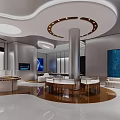 Modern Jewelry Store Interior With Marble Walls And Display Counters