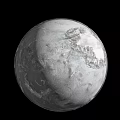 Distant Icy Planet Textured Surface In Cosmic Space Exploration