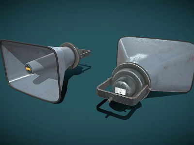 Vintage Metal Horn Speakers With Classic Design For Audio Sound Systems 3d model