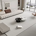 Sofa Coffee Table Combination Multi-person Sofa Leisure Sofa Floor Lamp Jewelry Combination 3d model