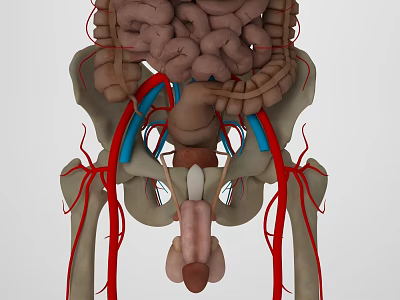 3D Human Pelvic Organs Anatomical Model With Blood Vessels Structure 3d model
