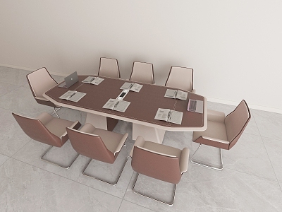 Multi-person meeting table and chair combination model