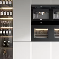 Modern Wine Cabinet Design With Glass Doors And Wine Bottle Storage Racks