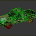 Camouflage Truck with Roof Rack Open Bed and Worn Off Road Style