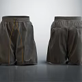 Gray Casual Shorts with Drawstring Waist and Front Back Pockets Design