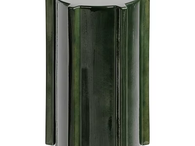 Green Ceramic Corner Table With Vertical Lines For Modern Home Decor 3d model