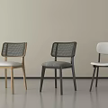 Modern Single Chairs Featuring Woven And Solid Backs In Various Colors 3d model