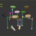 Professional Electronic Drum Set Equipment With Drums Cymbals Pedals And Stand