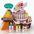 RAPPERINA Special Flavor Drinks Display Stand With Colorful Bottles And Rfreshstyle Elements