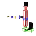 Colorful Mechanical Structure with Pink Purple Yellow Green Black Parts and Simple Design