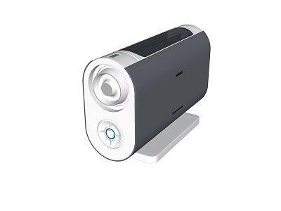 Modern Projection Monitoring Device With Sleek Black Silver Design And Rotatable Lens Stable Base 3d model