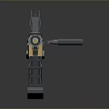 Black And Orange Tactical Rifle With Scope Magazine And Modern Design