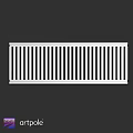 Long White Decorative Component With Vertical Stripes And Rectangular Frame