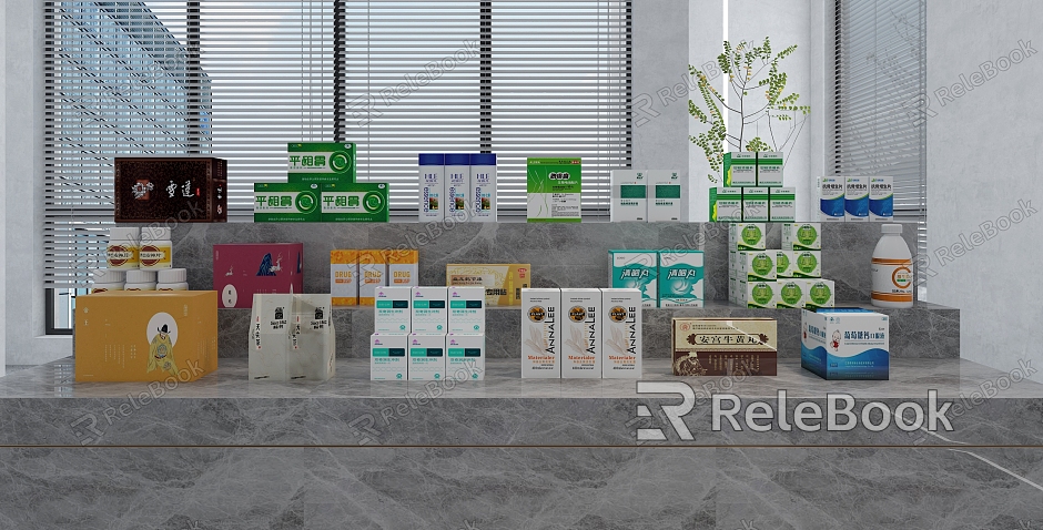 Modern drug pharmacy drug display combination medicine box eye medicine display health care product packaging model