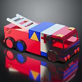 Colorful Fire Truck Shaped Kids Furniture With Ladder And Wheel Details