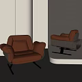 Modern Single Sofa Chair Casual Sofa Chair Single Fabric Sofa 3d model