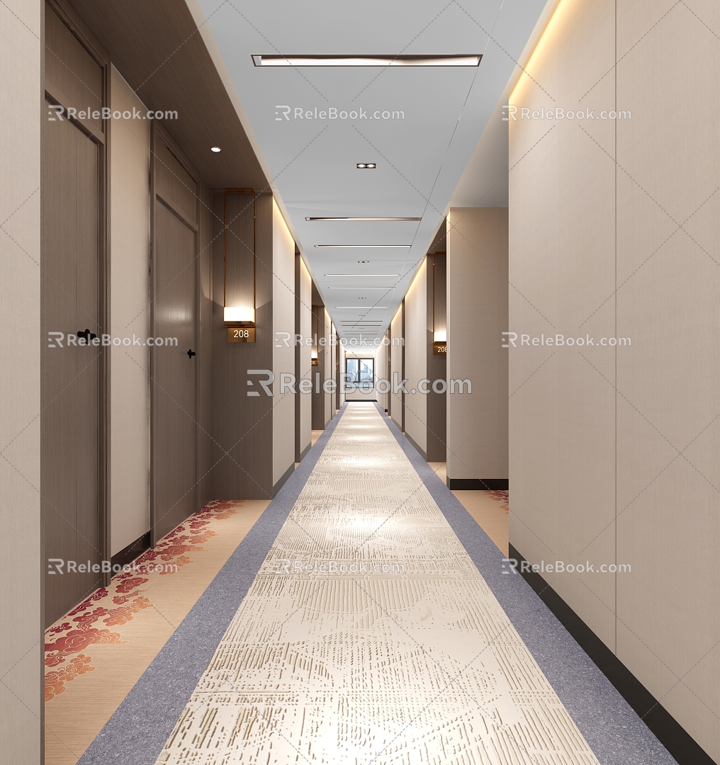 Hotel Corridor 3d model