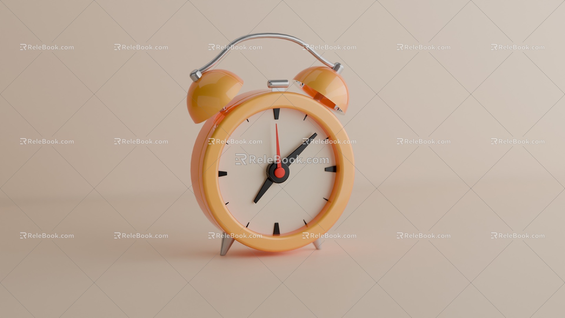 Cartoon simple retro alarm clock 3d model