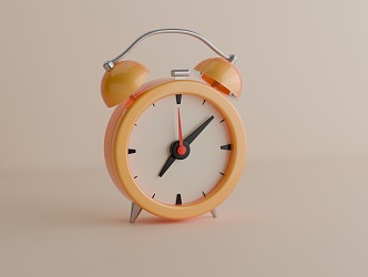 Cartoon simple retro alarm clock 3d model