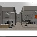 Shopping Mall Retail Store Interior With Wooden Shelves Display Counter And Packaged Products