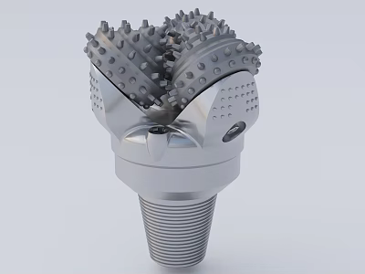 Industrial Tricone Drill Bit for Oil Well Drilling with Carbide Teeth 3d model