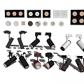 Modern Downlights And Spotlights Various Styles Track Ceiling Mounted Black White Brown 3d model