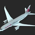 Qatar Airways Passenger Airplane With White Fuselage Red Tail Fin And Company Logo