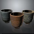 Colorful Ceramic Pots With Various Intricate Patterns As Daily Living Supplies
