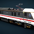 Modern Intercity Train With White Black Exterior And Red Stripe Details