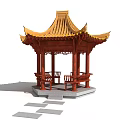 Chinese-style ancient pavilion pavilion rest pavilion 3d model