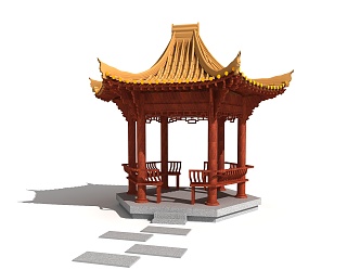 Chinese-style ancient pavilion rest pavilion 3d model